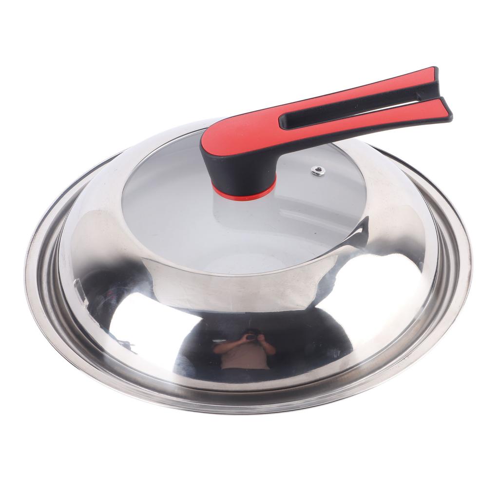 Bratpfannendeckel Edelstahl Glas Rund Universal-Topfdeckel für 11,8-Zoll-Pfanne Topf