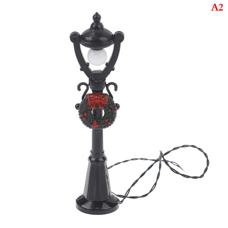 1PC/5PCS Dollhouse Miniature Christmas Park Street Lamp Doll Streetlight Decor Mini Garden Landscape Village Decoration DIY Toys