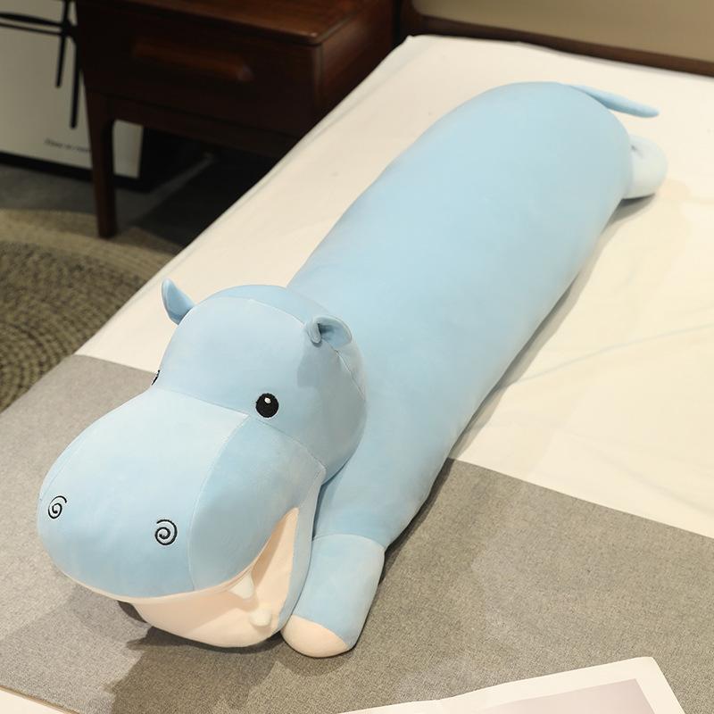 

Hippo long throw pillow plush toy doll hippo doll girl sleeping leg puppet doll 88cm（1.1kg）