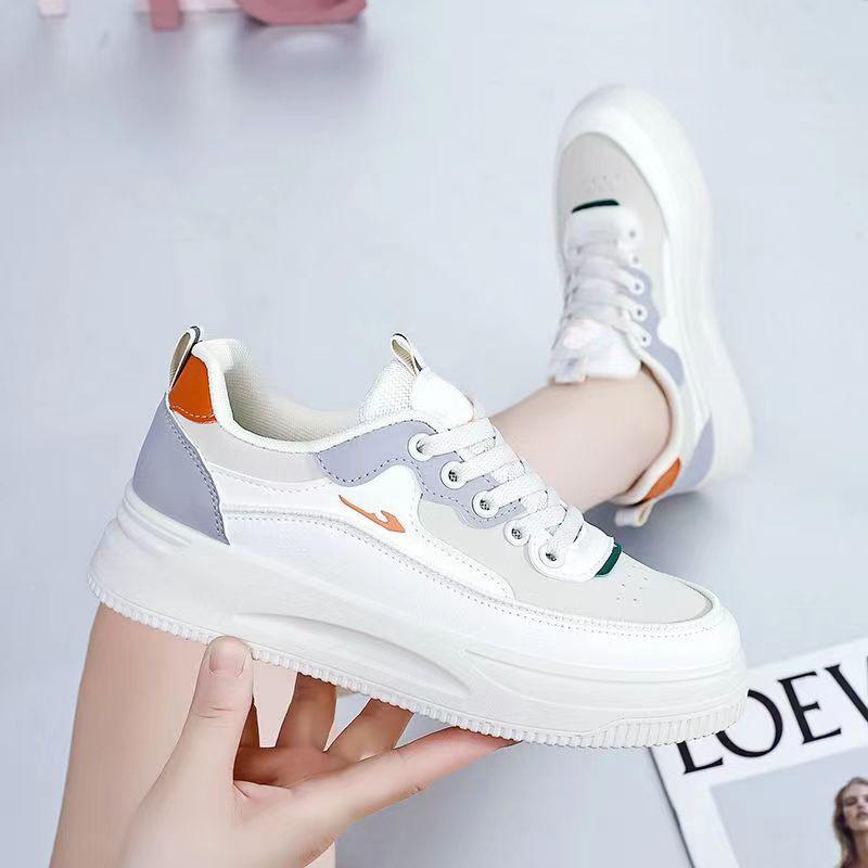 

Новые весенне-осенние кеды на толстой подошве, женские, универсальные, в корейском стиле, трендовые, нескользящие и легкие, студенческие, маленькие белые кеды для женщин 40