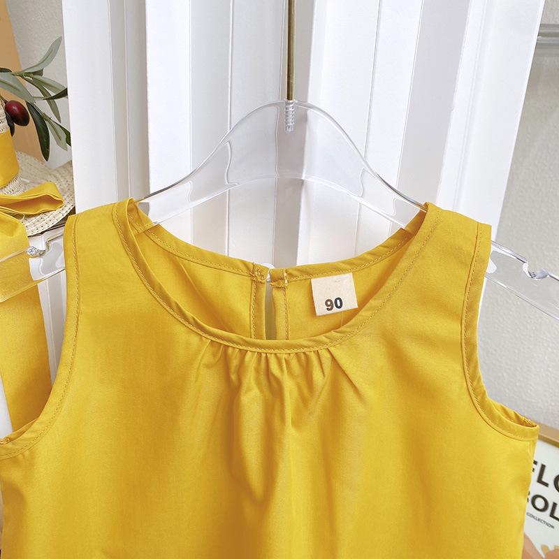 Girls' Summer Fashion Set: Casual Vest, Long Pants, and Hat - RX1911