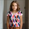 Mädchen Kleidung Sommer Cartoon Katze Grafik Kinderkleidung Kinder Kunst Kritzeleien Kurzarm T-Shirt Lässig O-Ausschnitt Kinder Top