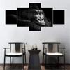 5Pcs Beautiful Portrait of a Male Gorilla Black Background Paintings Cute Chimp Monkey Kid room Canvas Home Decor Modern Wall