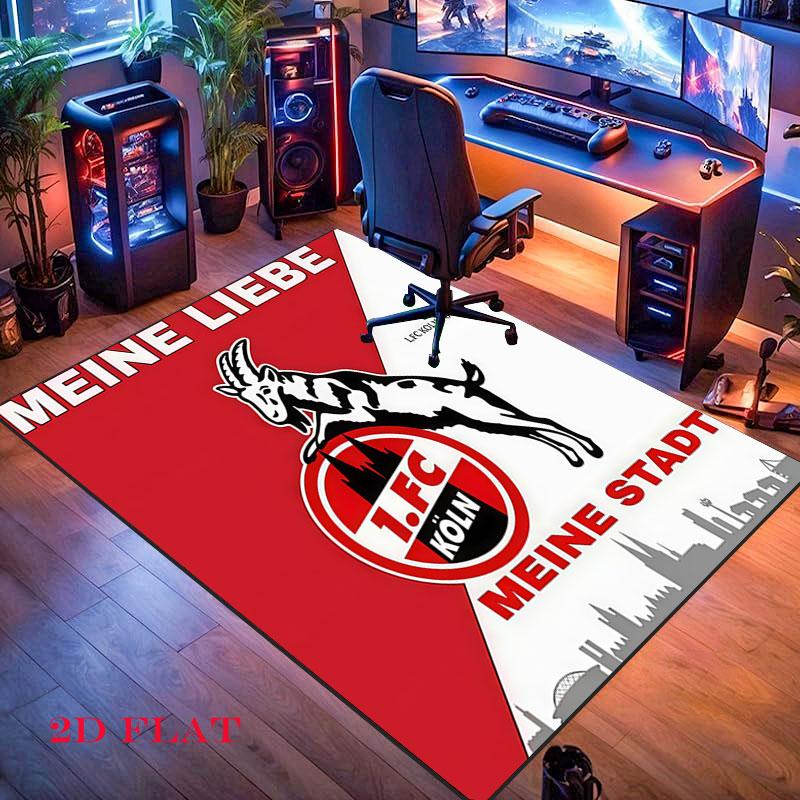 1. Poster FC Köln Tappeto per Soggiorno Camera da Letto Casa Decorazione Divano, Tappetino Antiscivolo per Giochi Bambini
