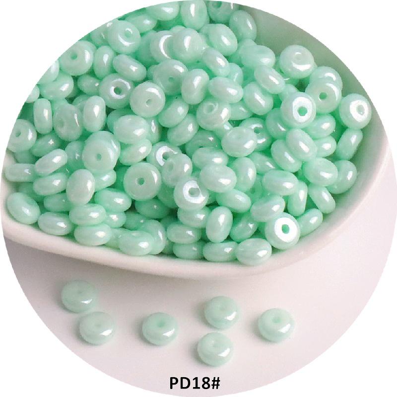 6mm Cream Macaron Pearlescent Glass Abacus Beads for DIY Jewelry & Hair Accessories