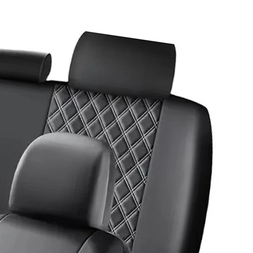Full Set Car Seat Covers, Universal Fit PU Leather Front and Rear Seat Protectors, Airbag Compatible Automotive Seat
