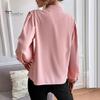 Women Shirt Stand Collar Lantern Long Sleeve Single Breasted Shirt Tops Solid Color Loose Fit Casual Shirt