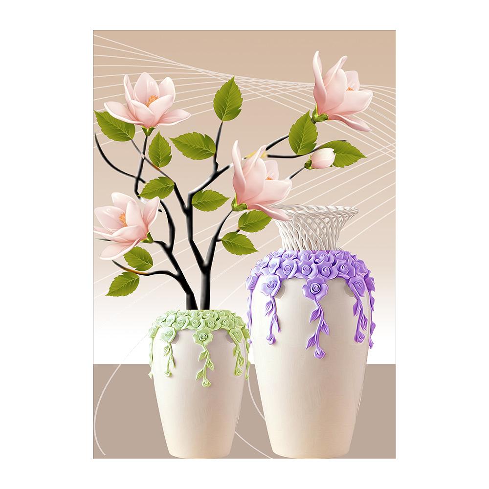 Retro Blumen Leinwandgemälde Wandkunst Bilder Chinesischer Stil Vintage Poster und Drucke für Wohnzimmer Flur Dekor