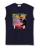 TI.GLAKE Sunset Alone Oversized Sleeveless T-Shirt Navy