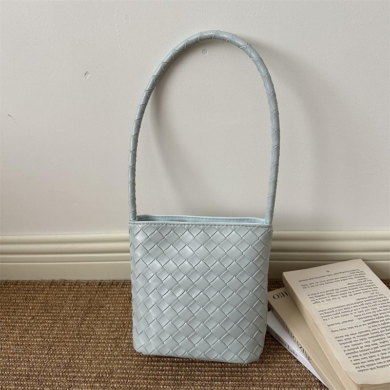 Simple Woven Bucket Bag, Fashionable Shoulder Bag, Trendy Crossbody Bag