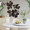 DIY Dekor 9 Stück Spiegel Wandaufkleber 1mm Dick Selbstklebend Acryl Schöne Blumendekale Abnehmbare Dekoration 3D Rose Fenster Schlafzimmer Heimbedarf