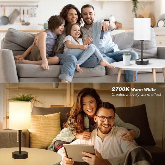 Bedside Lamp with USB Port Dimmable 3 Color Temperatures Flicker Free Eye
