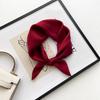 Silk Square Scarf: Solid Color Rolled Edge Headscarf for Women (53cm)