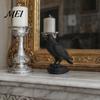 Dark Aesthetic Desk Decor 3D Printed Crow Statue, Gothic Academia Bird Sculpture, Matte Black Raven Sculpture Figurine, Stable Rock Base for