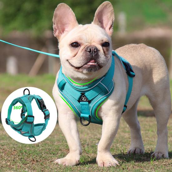 Yousheng Pet Harness Leash Reflective Stripes Anti-pull Breathable Pet Dogs Cats Harness Traction Rope Set for Pet Training