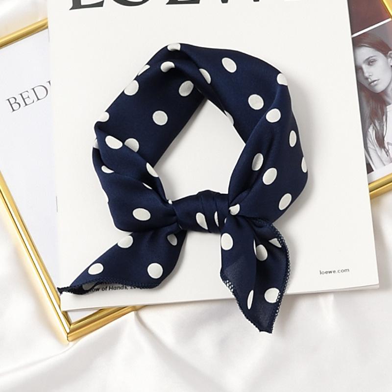 New Fashion Dots Silk Square Scarf Women 50cm Neck Head Scarfs Office Lady Hair Kerchief Shawl Head Tie Handkerchief