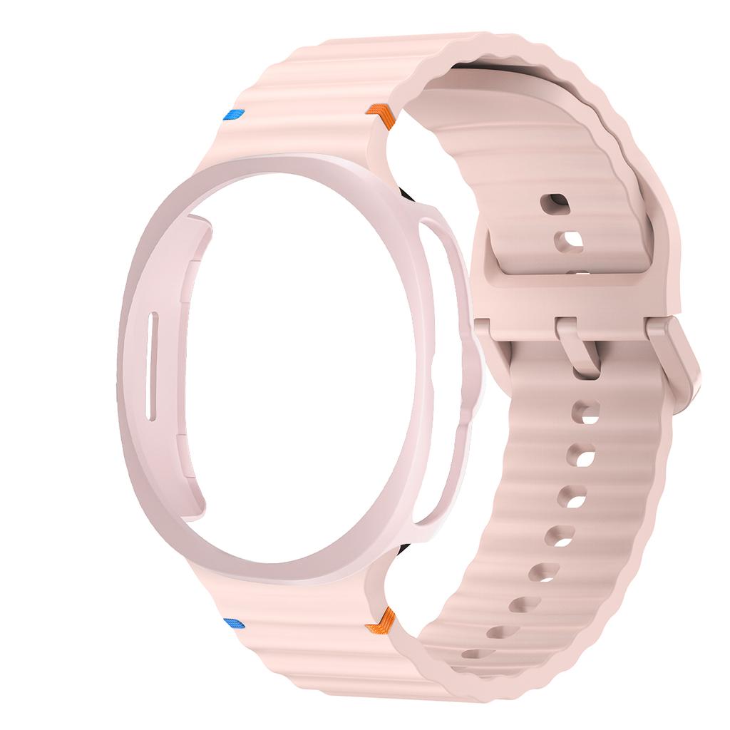 Silicone Strap+PC Case for Samsung Galaxy Watch 8 classic Wave Band Screen Protector Bumper for Galaxy Watch 8 classic 46mm