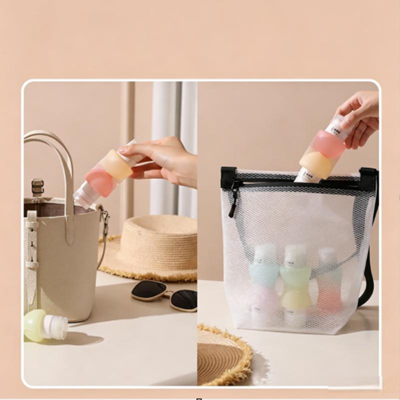 Dual Chamber Silicone Travel Bottle,Portable Refillable Cosmetic Container for Travel & Business Trip