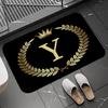Disney Black Golden Crown Letter Floor Mats Non-slip Kitchen Rug Doormat Entrance Door Home Welcome Carpet Exquisite
