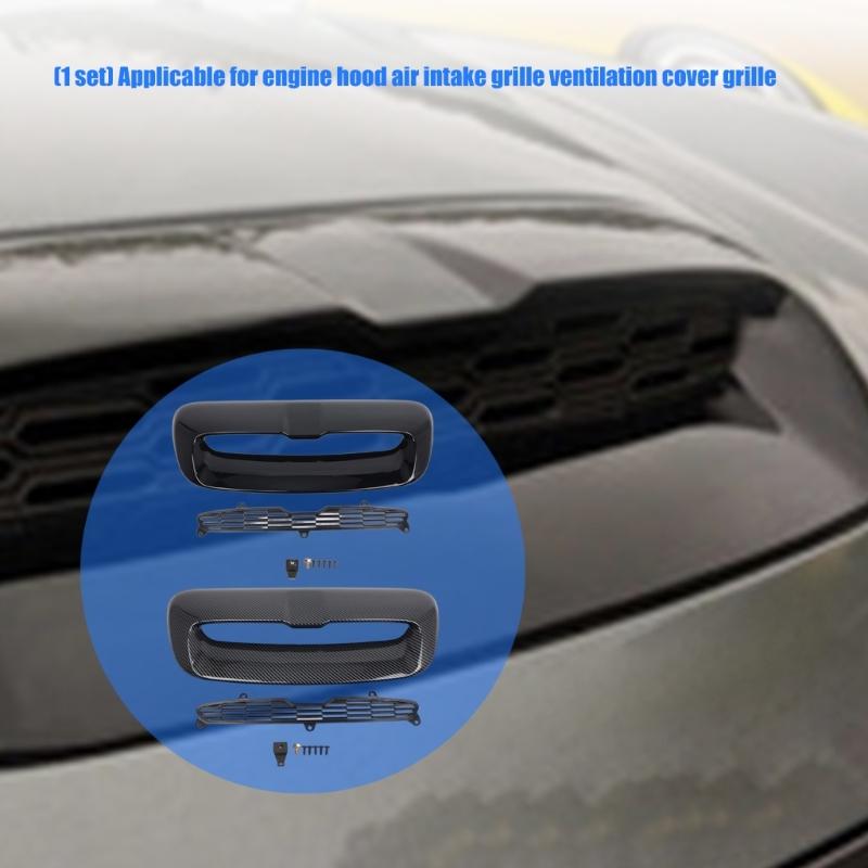 Motorkap Scoops Ventilatierooster voor R55 R56 R57 R58 R59, Auto Voorste Motorkap Ventilatierooster Luchtstroom Inlaat met Bevestigingsmateriaal