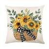 Sunflower Pillow Cover Floral Living Room Sofa Cushion Cover Car Pillow Without Pillow Core Linen Material Nordic Style