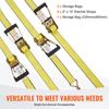 Ratchet Tie Down Straps (4PK), 5000 lb Break Strength, Double J Hook Includes 4 Premium 2" x 15' Rachet Tie Downs with Padded Handles, for Moving