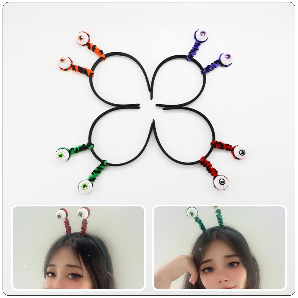 Lurrose 4-Piece Halloween Headbands, Lightweight and Comfortable Headpieces with Eye-catching Designs, Fun Party Hair Accessories, and Photo Props