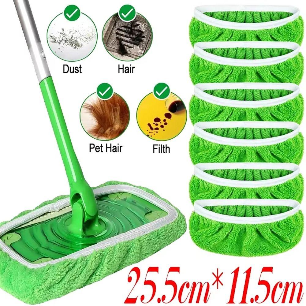 

4Pcs Reusable Mop Cloth Absorbent Sponge Sweeping Cloth Microfiber Mop Pads for Wet&Dry Cleaning 4Pcs Grey