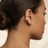 1pc CZ Zircon Stud with Gold Color Link Chain Clip Earrings for Women Gold Plated No Piercing Ear Cuff Fashion Jewelry Gifts