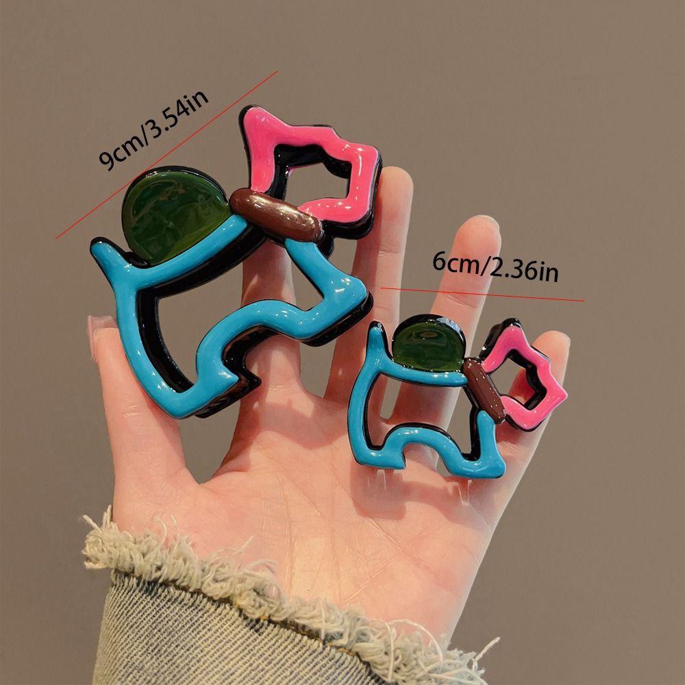 Personalized Hollow Out Animal Hair Claw Colorful Cartoon Dog Hair Clip Animal Shark Clip Women Headwear Daily