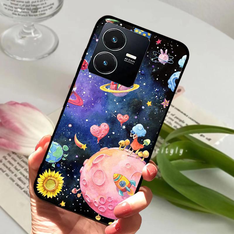 Pro Vivo Y22S 2022 Pouzdro Nárazuvzdorné Měkké TPU Silikonové Kryt Telefonu Pro Vivo Y22 Y 22 V2207 Y22S V2206 Funda Capa Kreslený Vivoy22