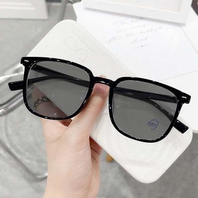 Black Framed Myopia Sunglasses Mens Flat Light Large Frame Near Sight Eyewear Anti Blue Light Summer Eyeglasses
