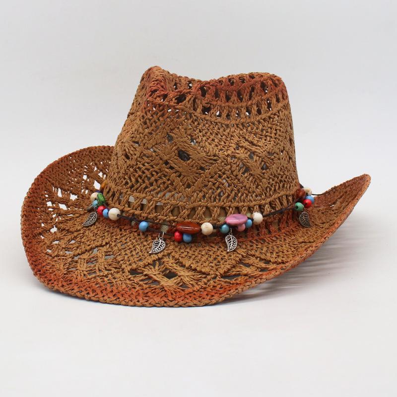 Spring And Summer Retro Colored Stone Denim Straw Hat Men'S And Women'S Hats Travel Shading Casual Versatile Beach