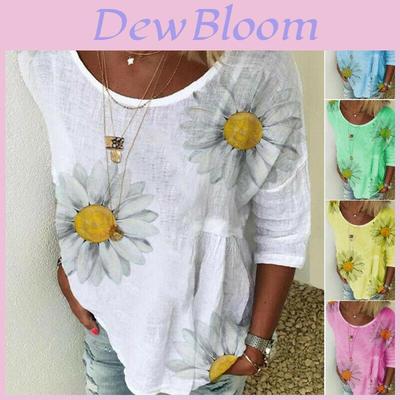 Stilvolle Übergrößen Damen Sommerbluse mit bequemem Baggy-Design und Blumenmuster
