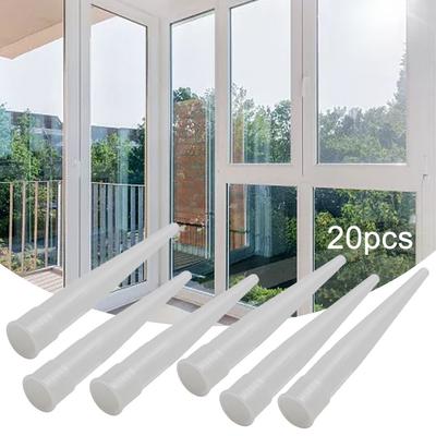 20pcs Plastic Glass Glue Caulking  Nozzle Sealant Silicone Caulking Nozzle