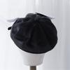 Trendy Wing Embellished Beret Hat Unique Wing Beret Hat Large Border Hat for Casual Outings or Art Exhibitions