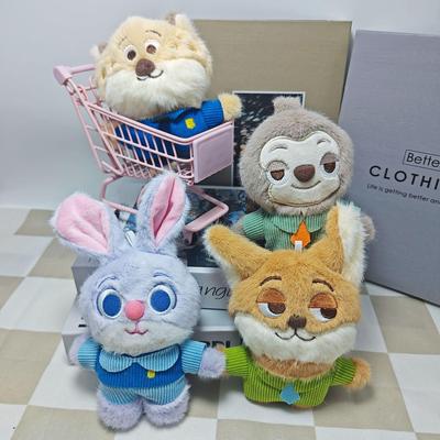 Pingente de Pelúcia Zootopia: Nick a Raposa, Judy Coelho, Leopardo, Oficial Flash - 13cm