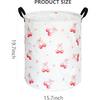 Cherry Print Round Laundry Hamper Storage Basket B Clothes Nursery Hamper for Home, Gift Storage B with Handles