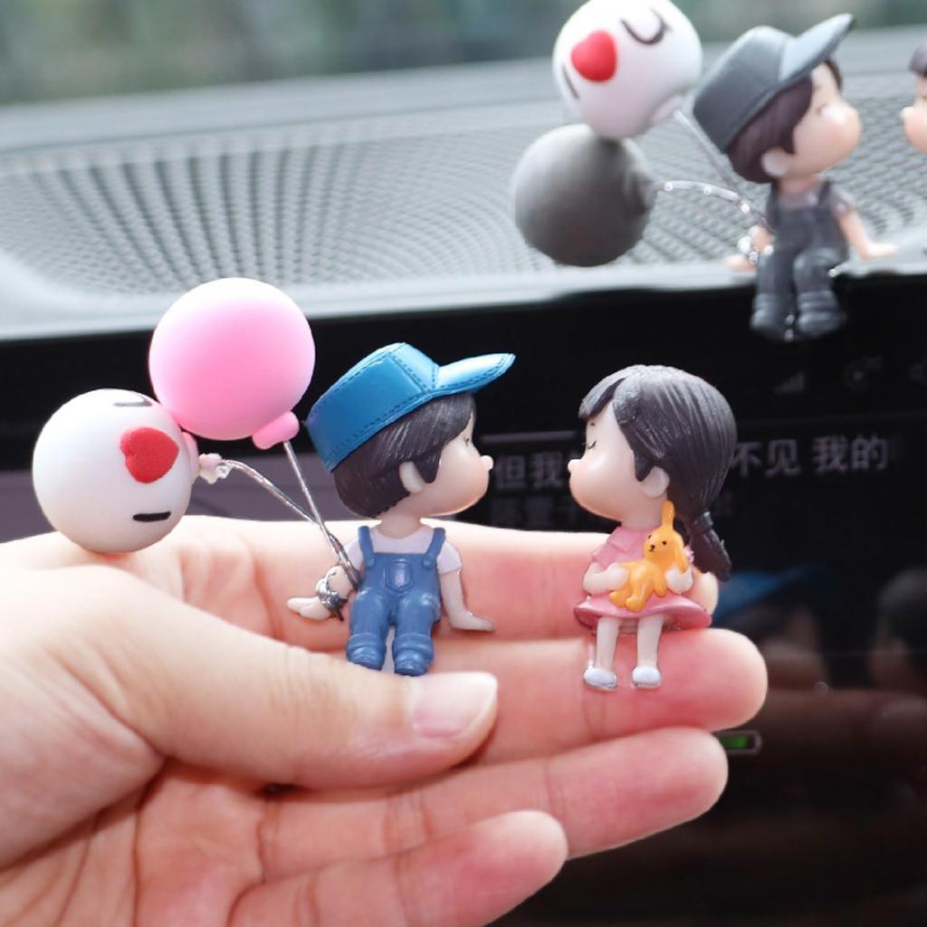 ErMo Car Decoration Car Accessories Car Supplies Cute Couple Balloons Resin Birthday Car Decoration