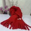 Solid Color Tassel Soft Waxy Plush Scarf for Women Autumn and Winter Plus Velvet Thickened Versatile Couple Student Warm Scarf