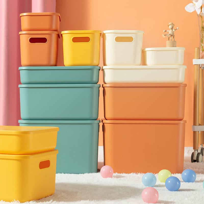 Modern Plastic Storage Bin With Lid For Home Office Organizing And Toy Collection