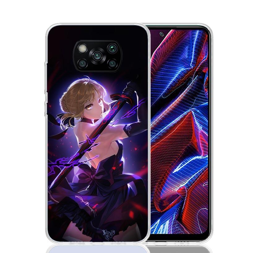 Fate Zero Stay Night Saber Case Phone Cover for Xiaomi Redmi Note 10 9 9S 8 8T 7 5 Pro Mi 12T 11T 10T 9T 12 11 Lite A3 A2 Trend