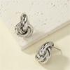 2Pcs Trendy Stainless Steel Gold Color Knot Hoop Earring For Women,Shiny Cute Tragus Cartilage Ear Stud Suitable Give Girlfriend