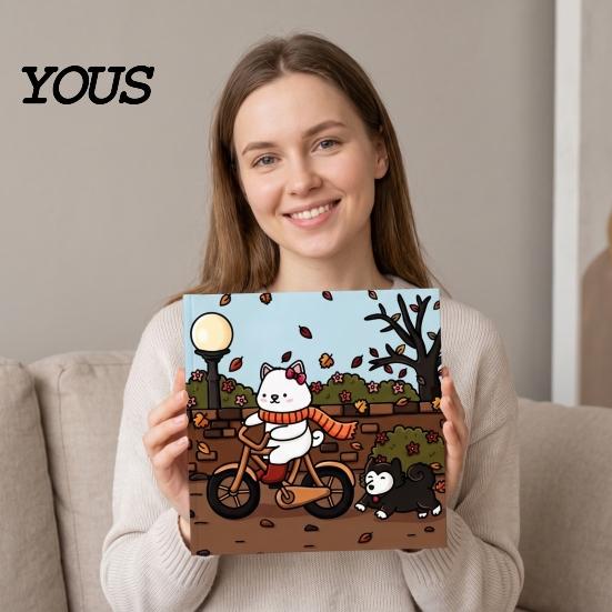 Drawing Pads for Colored Pencils Cozy Village Coloring Book, Thickened Cotton Pulp Paper, Stress Healing Cartoon Illustrations Relief Portable