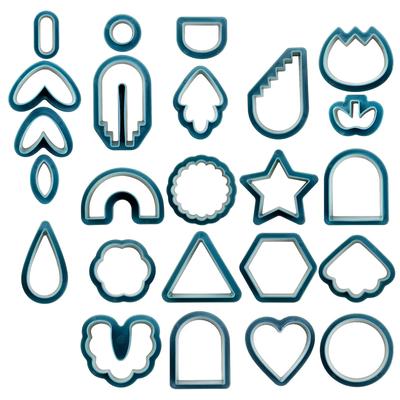 Ensemble de coupe-boucles d'oreilles, 24 pièces, moules en argile polymère de forme géométrique botanique pour bijoux, boucles d'oreilles
