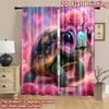 2D flat printing 2pcs Window Treatment Curtains Cute Turtle Heart Glasses Pink Roses Digital Printed Polyester Drapes Holiday