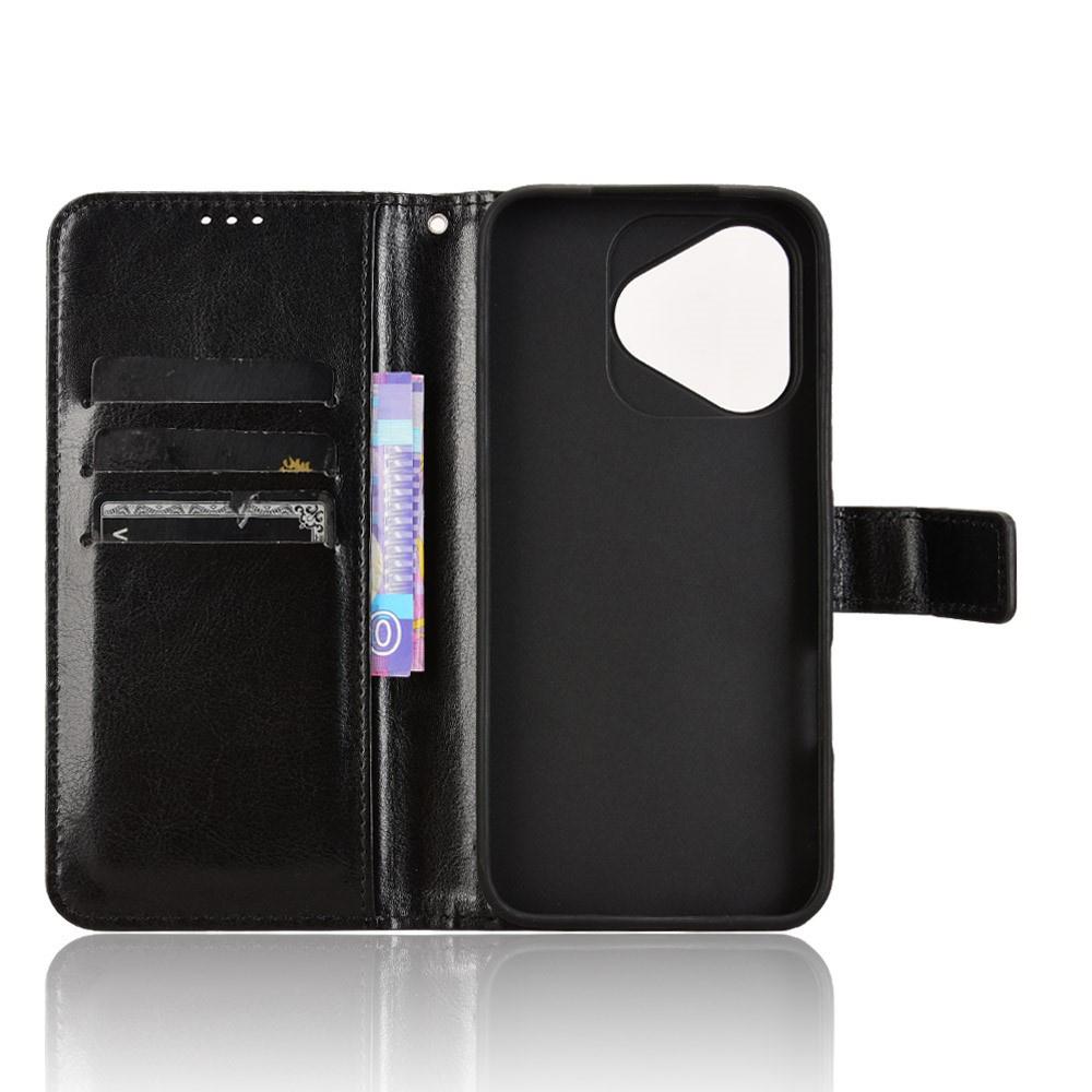 Honor 400 Lite Flip Case, Crazy Horse Wallet, Black