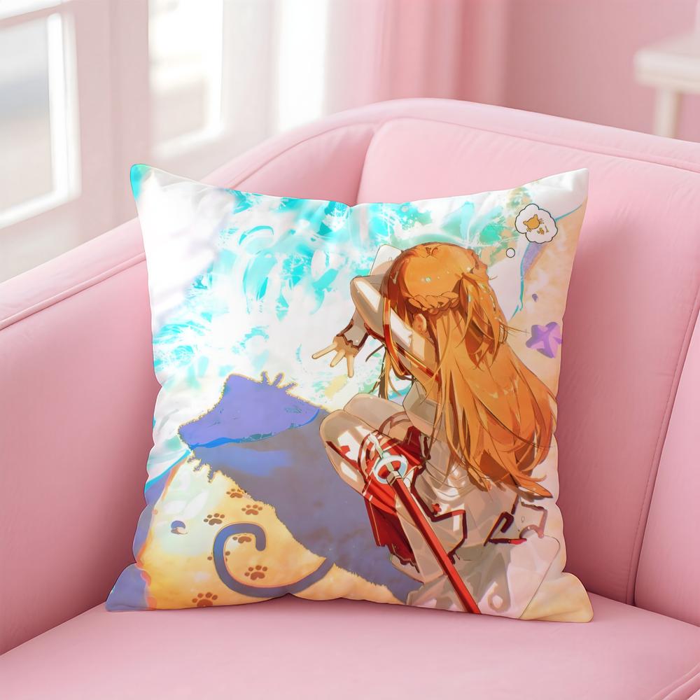 Asuna sword art online progressive Cushion Cover Pillow Case Soft Friendly Fabric Concealed Zipper