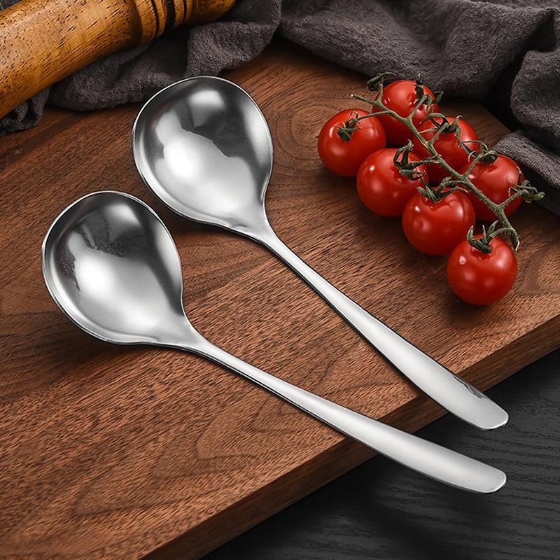 Paslanmaz Çelik Kaşık Uzun Saplı Yemek Kaşığı Pot Çorba Kepçesi Ramen Erişte Kepçe Mutfak Sofra Pişirme Gereçleri