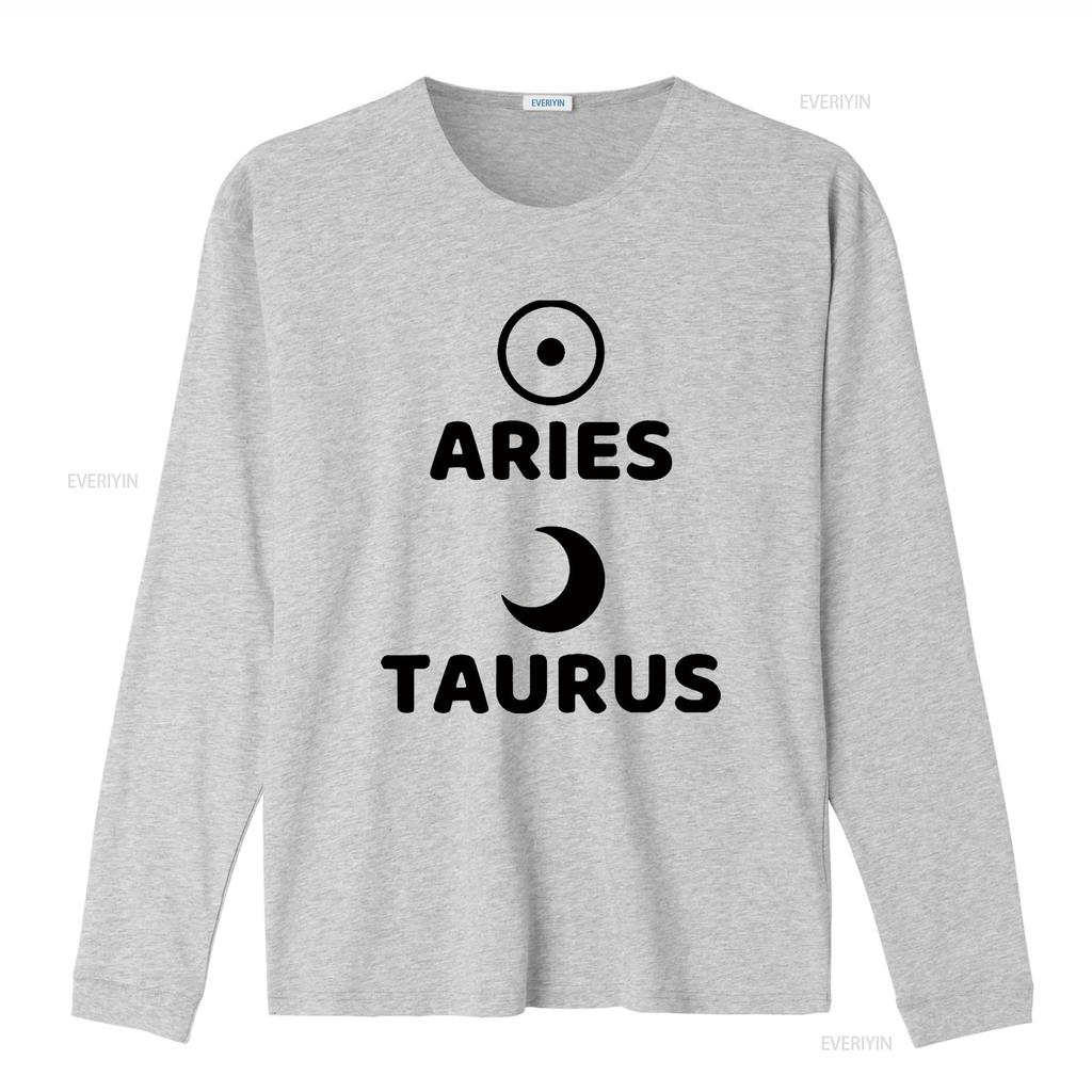 Mens Aries Sun Taurus Moon Astrology Design T Shirt White vintage Washed Soft Breathable Stretched designer clothes streetwear